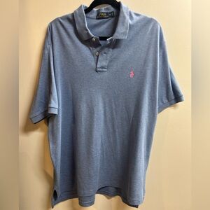 Ralph Lauren Men’s Slate Blue Polo with Pink Pony
